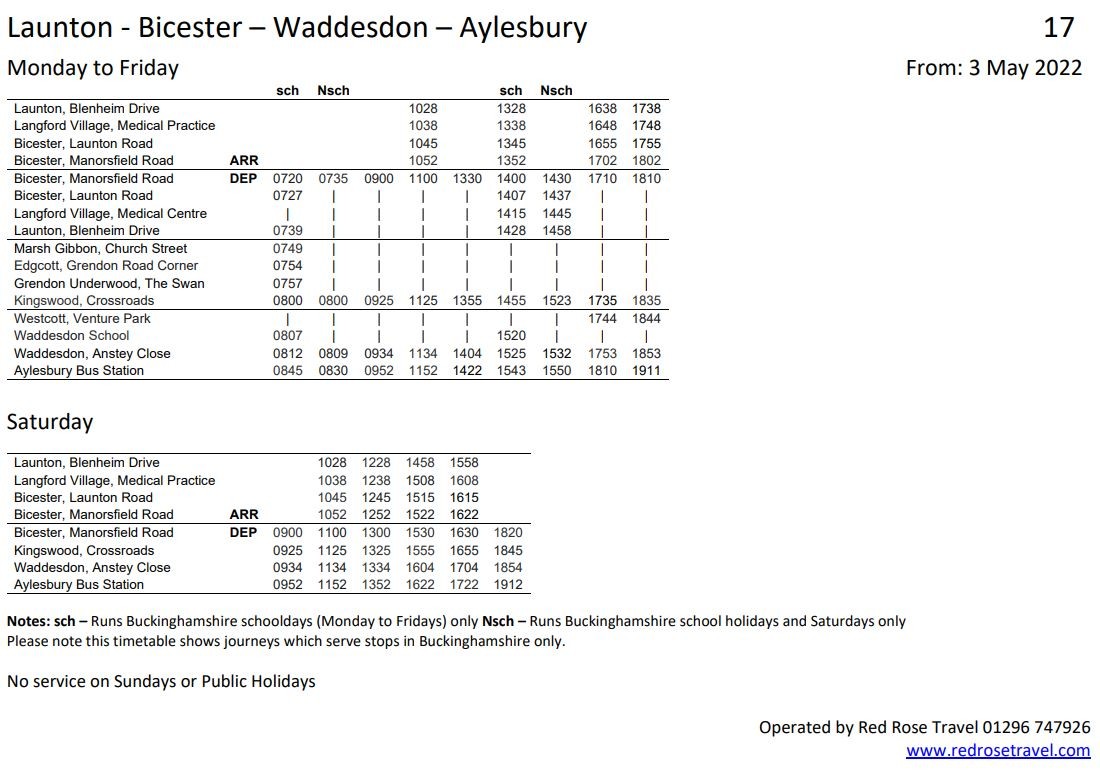Launton ---------- Aylesbury Via Bicester & Waddesdon 